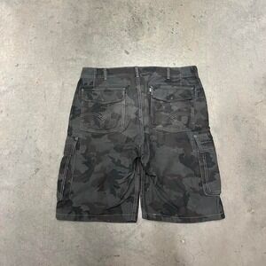 Y2K baggy dark camo Levi's utility cargo shorts‎